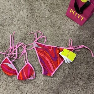 Emilio Pucci Pink and Red Bikini